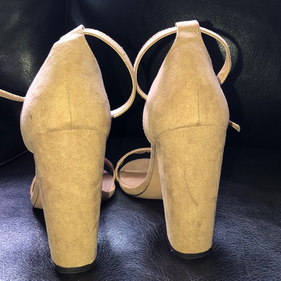 ASOS Nude Suede Block Heels - Picture 2 of 2